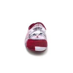 Flauschige Pantoffeln mit Katzenmotiv für Damen Pédiconfort image-4