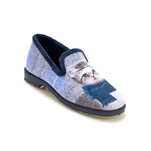 Flauschige Hausschuhe mit Katzenmuster für Damen Pédiconfort image-2