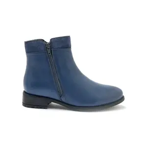 Kvinnors läderstövletter med dubbel dragkedja Pédiconfort