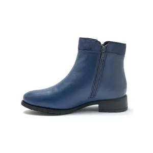 Kvinnors läderstövletter med dubbel dragkedja Pédiconfort image-1