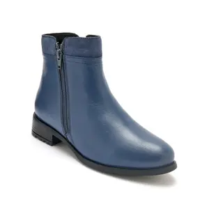 Kvinnors läderstövletter med dubbel dragkedja Pédiconfort image-3