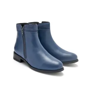 Kvinnors läderstövletter med dubbel dragkedja Pédiconfort image-2