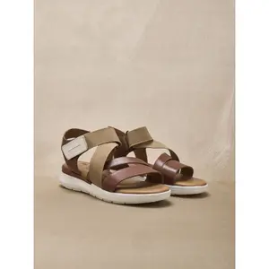 Sandaler med kardborre och elastiska band läder dam Pédiconfort image-1