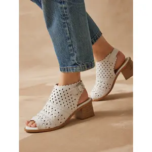 Sandali alti in cuoio perforato da donna Pédiconfort image-2