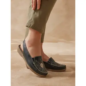 Sandali in cuoio con aperture elastici donna Pédiconfort image-2