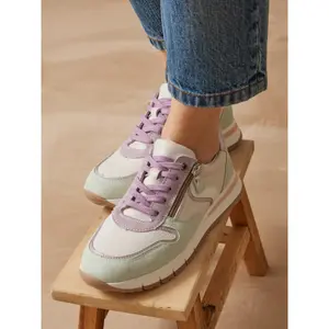 Two-tone zipped and laced women's trainers Pédiconfort image-2