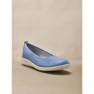 Ballerinas extra grandes em tecido e couro para mulher Pédiconfort image-1