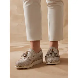 Dames instappers met elastische zijkanten en pompons Pédiconfort image-2