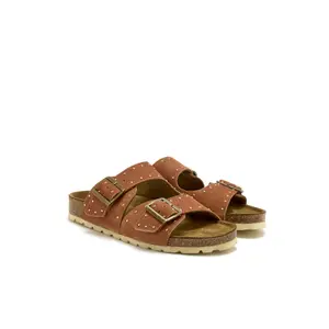 Damen Veloursleder-Mules mit Schnallen Pédiconfort image-2