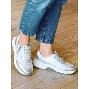 Baskets cuir et textile femme Pédiconfort image-2