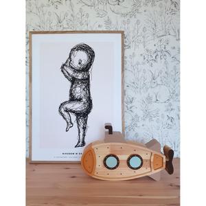 Handgefertigte Holzlampe Peekaboo Submarine image-2