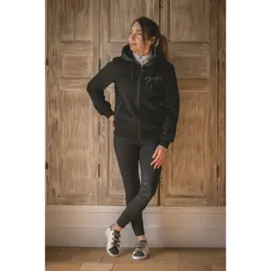 Reitsweatshirt mit Full Zip Kapuze Kind Pénélope Fluore image-1