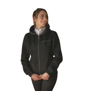 Reitsweatshirt mit Full Zip Kapuze Kind Pénélope Fluore image-0