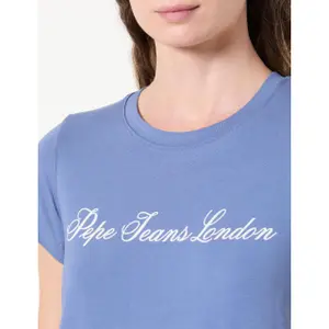 Damen Stretch-Logo-T-Shirt Pepe Jeans Basic image-2