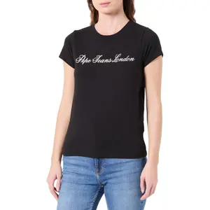 Damen Stretch-Logo-T-Shirt Pepe Jeans Basic image-0