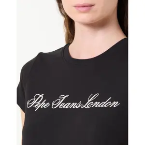 Damen Stretch-Logo-T-Shirt Pepe Jeans Basic image-2