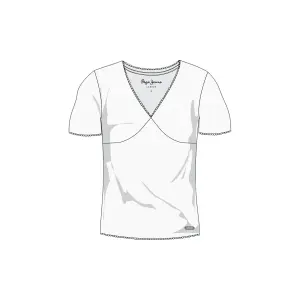 T-shirt με V λαιμό για γυναίκες Pepe Jeans Pointelle image-0