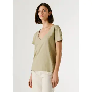 T-shirt com decote em V para mulher Pepe Jeans Megan image-3