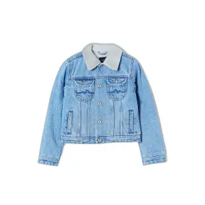 Girl's denim jacket Pepe Jeans New Berry Sherped image-0