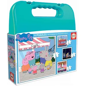 Case of 4 progressive puzzles Peppa Pig image-0