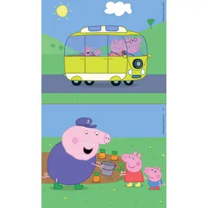2 x 9 piece wooden puzzle Peppa Pig image-1