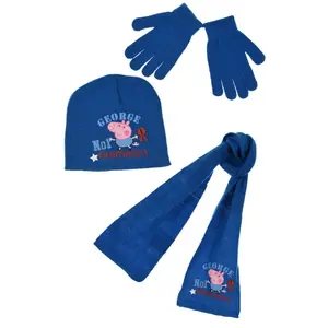 Baby hat and scarf set with wool gloves Peppa Pig image-2