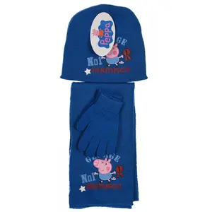 Baby hat and scarf set with wool gloves Peppa Pig image-4