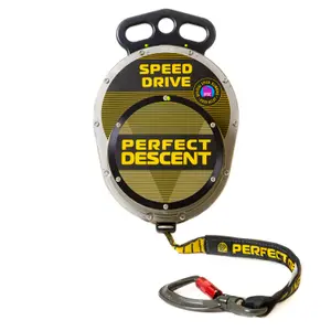 Assureur de escalada com mosquetão em alumínio Perfect Descent Speed Drive