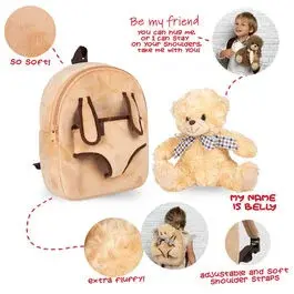 Sac à dos adaptable avec peluche enfant Perletti Bear Belly image-4
