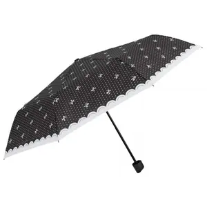 Black printed folding umbrella - 3 models for children Perletti 96 cm image-0