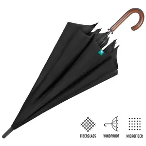 Black premium golf umbrella for kids Perletti image-0