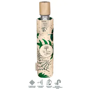 Botanical printed folding umbrella Perletti Eco image-0