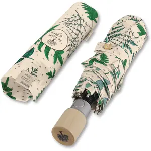 Botanical printed folding umbrella Perletti Eco image-4
