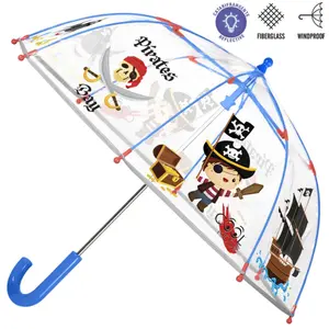 Manual transparente de guarda-chuva Perletti Pirates Cloche image-0