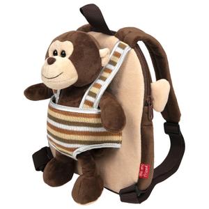 Mochila reversível com peluche para menina Perletti Max Monkey image-1