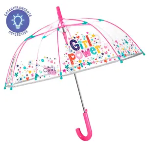 Transparent automatic umbrella for girls Perletti Girl Power image-0
