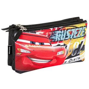 Children's triple Pencil case Perona Disney Cars Sponsor image-0