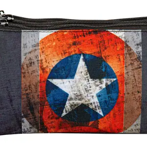 Triple pencil case for kids Perona Marvel Captain America Heritage image-2