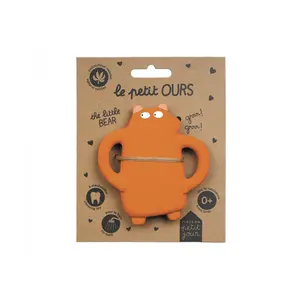 Baby rubber bear teething ring Petit Jour image-3