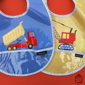 Baby bib with oilcloth Petit Jour Le Chantier image-1