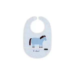 Baby bib with oilcloth Petit Jour La Ferme Cheval image-0