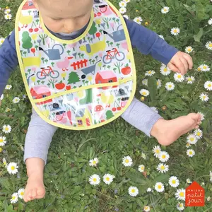 Baby bib with oilcloth Petit Jour La Campagne All Over image-0