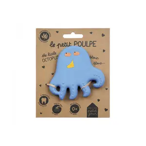 Rubber chicken teething ring for babies Petit Jour image-1