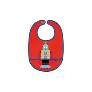 Baby bib with oilcloth Petit Jour Les Robots image-0