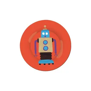Dětský dezertní talíř petit jour scintillante les robots rouge image-0