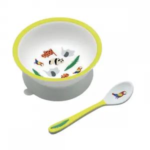 Schüssel mit Saugnapf und Löffel Baby Petit Jour Le Zoo image-0