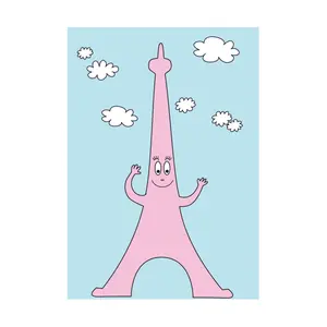 Double postcard for children Petit Jour Barbapapa Tour Eiffel image-0