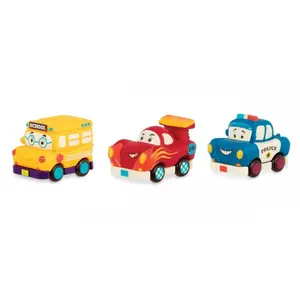 Vehicles with yellow bus, police car and race car Petit Jour (x3) image-0