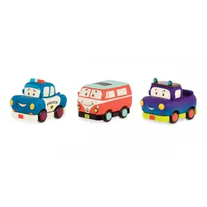 Vehicles with yellow buses, police car and van &amp; jeep Petit Jour (x3) image-1