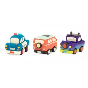 Vehicles with yellow buses, police car and van &amp; jeep Petit Jour (x3) image-0
